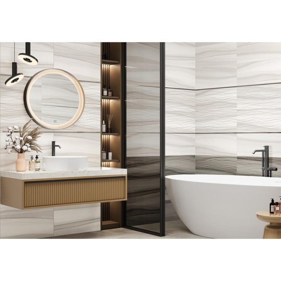 Декор Трейз Вэйв светлый / Treise Light Wave NewTrend 300x600x9, серый DW36TRS05 Декор Трейз Вэйв светлый / Treise Light Wave NewTrend 300x600x9, серый DW36TRS05