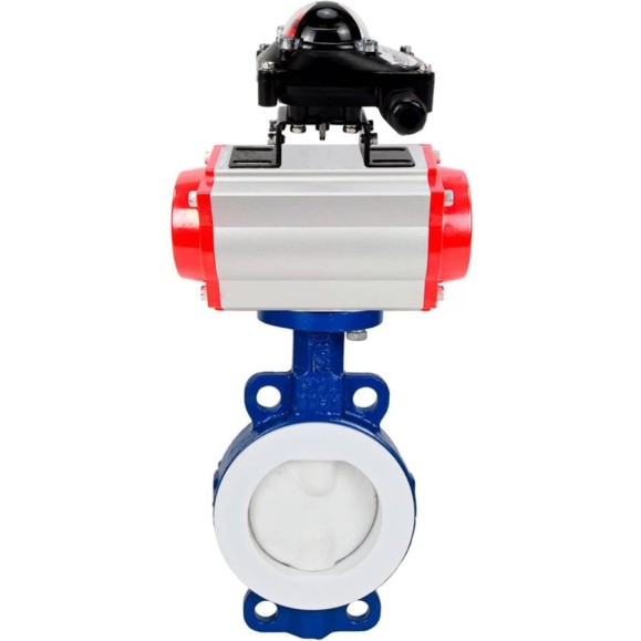 Затвор DN.ru WCB-WCB-PTFE-PTFE-Fb-R Ду300 Ру16 футерованный с пневмоприводом, БКВ D050-59667 Затвор DN.ru WCB-WCB-PTFE-PTFE-Fb-R Ду300 Ру16 футерованный с пневмоприводом, БКВ D050-59667