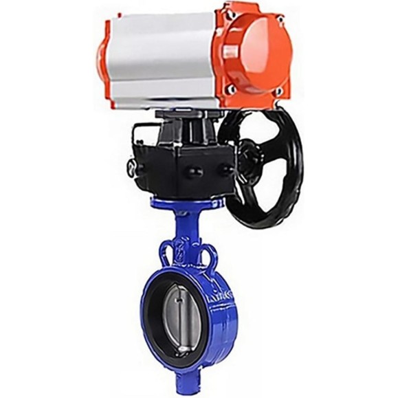 Затвор для абразивных сред DN.ru QT450-316-EPDM-2W-Fb-H Ду80 Ру16 пневмопривод, дублёр D050-57725