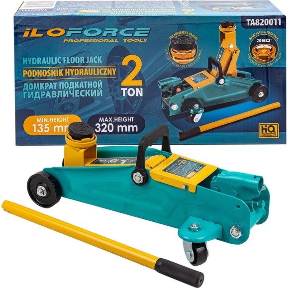 Домкрат подкатной гидравлический iLOFORCE2т (h min 135мм, h max 320мм) IF-TA820011(61552) Домкрат подкатной гидравлический iLOFORCE2т (h min 135мм, h max 320мм) IF-TA820011(61552)