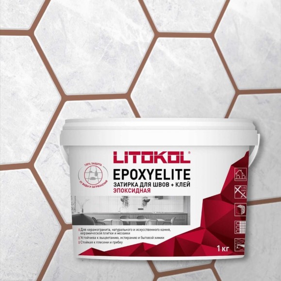 Эпоксидный состав для укладки и затирки мозаики LITOKOL EpoxyElite E.12 ТАБАЧНЫЙ 1 кг 482340002 Эпоксидный состав для укладки и затирки мозаики LITOKOL EpoxyElite E.12 ТАБАЧНЫЙ 1 кг 482340002