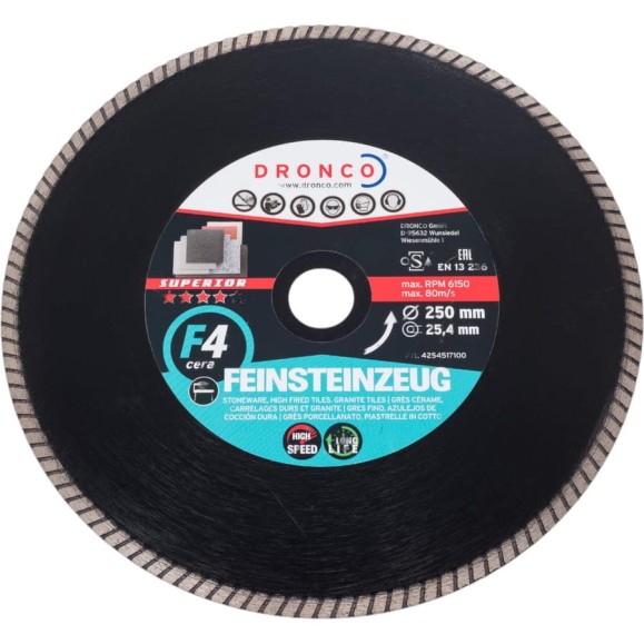 Диск алмазный F4 Cera Express GRF (250x2x25.4 мм) DRONCO 4254517100
