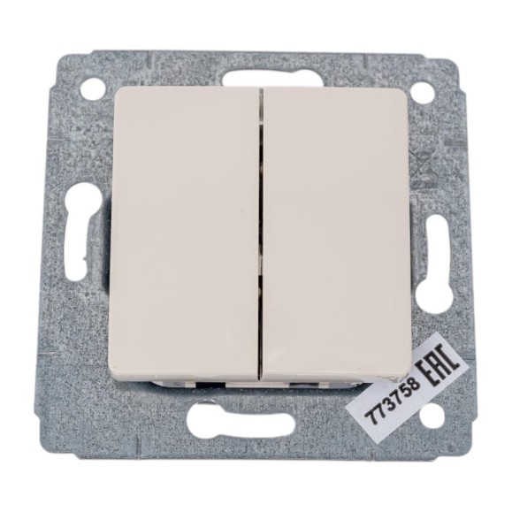 Выключатель двухклавишный Legrand Cariva DIY, слоновая кость 695904 Выключатель двухклавишный Legrand Cariva DIY, слоновая кость 695904