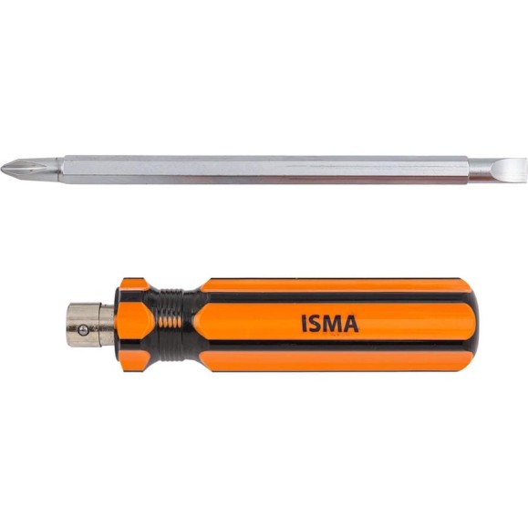 Отвертка с переставным наконечником ISMA 160 мм (SL6, PH2) ISMA-61602(45705) Отвертка с переставным наконечником ISMA 160 мм (SL6, PH2) ISMA-61602(45705)