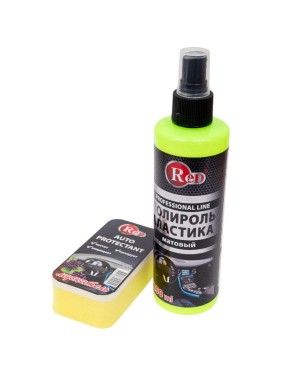 Матовый полироль пластика RED с губкой "МУСКАТЕЛЬ" Low Gloss 250мл в бл. R4262