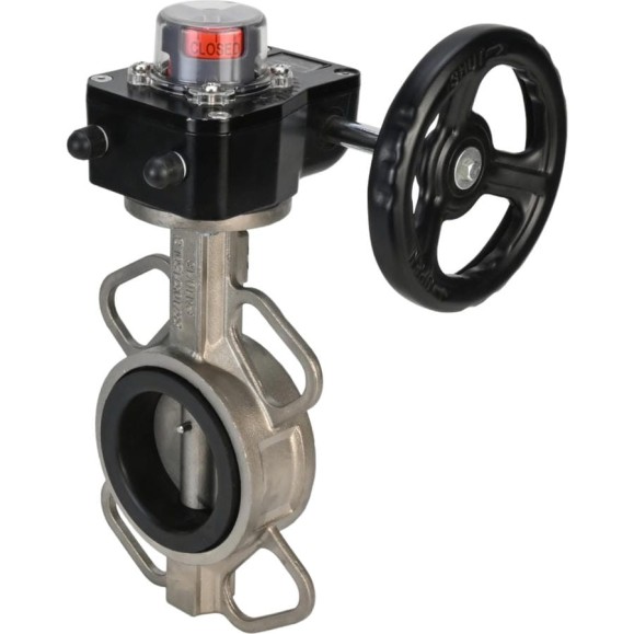 Дисковый затвор DN.ru 304-304-VITON-2W-Fb-H Ду80 Ру16 редуктор HGB-1 D050-46493 Дисковый затвор DN.ru 304-304-VITON-2W-Fb-H Ду80 Ру16 редуктор HGB-1 D050-46493