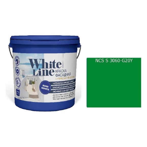 Краска WL White Line ВД фасадная S 3060 G 20 Y (вед 16 л/20,2 кг) 4690417119660 Краска WL White Line ВД фасадная S 3060 G 20 Y (вед 16 л/20,2 кг) 4690417119660