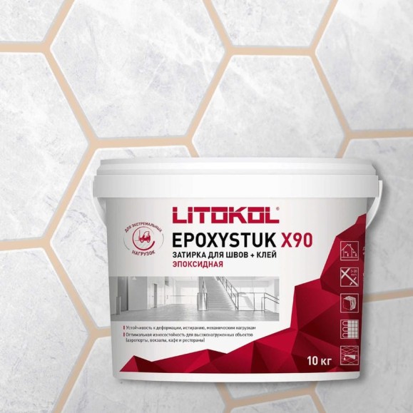 Эпоксидная затирочная смесь LITOKOL EPOXYSTUK X90 C.690 BIANCO SPORCO 10 кг 479370002 Эпоксидная затирочная смесь LITOKOL EPOXYSTUK X90 C.690 BIANCO SPORCO 10 кг 479370002