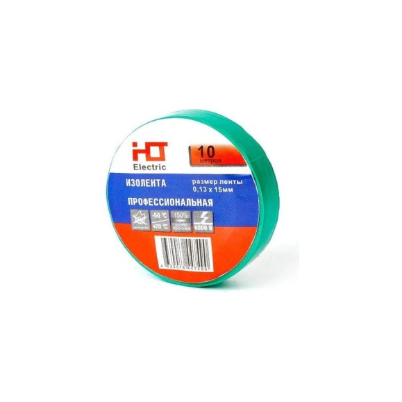 Изолента HLT ПВХ 0,13x15мм 10м, упаковка 10 шт. Зеленая 084-16-052 Изолента HLT ПВХ 0,13x15мм 10м, упаковка 10 шт. Зеленая 084-16-052