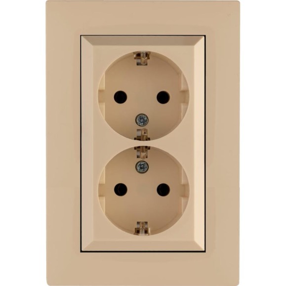 Розетка MAKEL 2-я с заземлением СП KAREA RIZZ 16А IP20 крем. 88010082 Розетка MAKEL 2-я с заземлением СП KAREA RIZZ 16А IP20 крем. 88010082