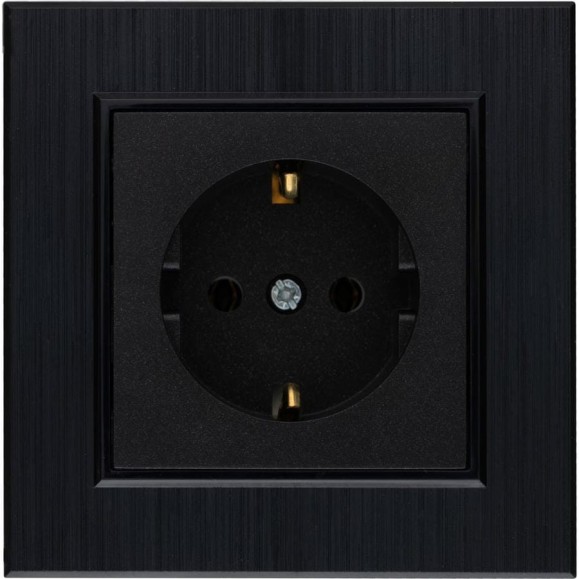 Розетка MAKEL с заземлением СП KAREA LINE STAR 16А IP20 черн. 86054028 Розетка MAKEL с заземлением СП KAREA LINE STAR 16А IP20 черн. 86054028