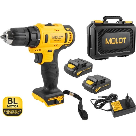 Аккумуляторная дрель-шуруповерт MOLOT MBD 1215 Li в чемодане 1335568 Аккумуляторная дрель-шуруповерт MOLOT MBD 1215 Li в чемодане 1335568