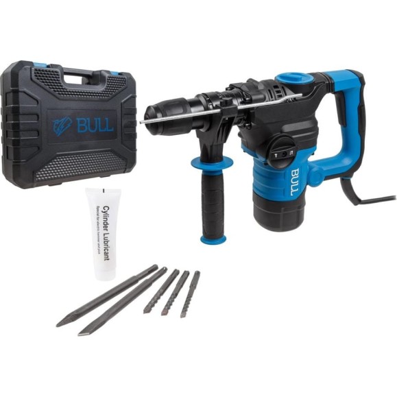 Перфоратор BULL BH 3202 в чем. 1500 Вт, 6,5 Дж, 32 мм, 2 реж. + 2 зуб., 3 сверла, SDS-plus 1325783 Перфоратор BULL BH 3202 в чем. 1500 Вт, 6,5 Дж, 32 мм, 2 реж. + 2 зуб., 3 сверла, SDS-plus 1325783