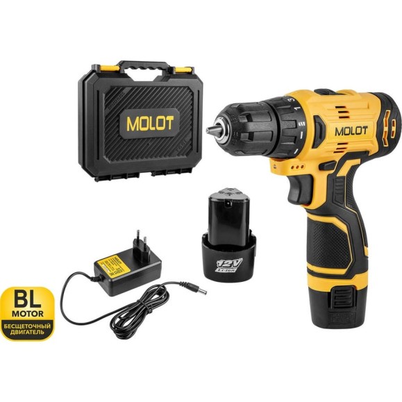 Аккумуляторная дрель-шуруповерт MOLOT MBD 1213 Dli в чемодане 1335567 Аккумуляторная дрель-шуруповерт MOLOT MBD 1213 Dli в чемодане 1335567