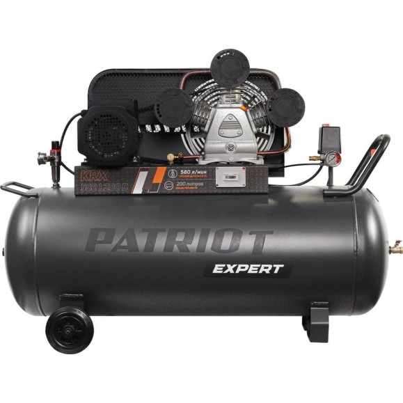 Компрессор Patriot KRX 580 L200 D, поршневой, ременной, масляный, 580 л/мин, 200 л, 10 бар, 3 кВт, 400 В 545302335 Компрессор Patriot KRX 580 L200 D, поршневой, ременной, масляный, 580 л/мин, 200 л, 10 бар, 3 кВт, 400 В 545302335
