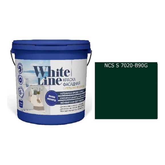 Краска WL White Line ВД фасадная S 7020 B 90 G (вед 9 л/11,2 кг) 4690417119608 Краска WL White Line ВД фасадная S 7020 B 90 G (вед 9 л/11,2 кг) 4690417119608