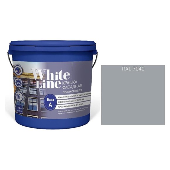 Краска White Line WL ВД фасадная силиконовая RAL 7040 (вед 16 л/23 кг) 4690417118915 Краска White Line WL ВД фасадная силиконовая RAL 7040 (вед 16 л/23 кг) 4690417118915