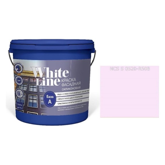 Краска White Line WL ВД фасадная силиконовая S 0520 R 50 B (вед 16 л/23 кг) 4690417117314