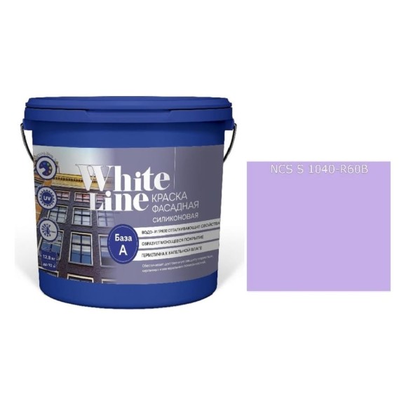 Краска White Line WL ВД фасадная силиконовая S 1040 R 60 B (вед 16 л/23 кг) 4690417117369 Краска White Line WL ВД фасадная силиконовая S 1040 R 60 B (вед 16 л/23 кг) 4690417117369