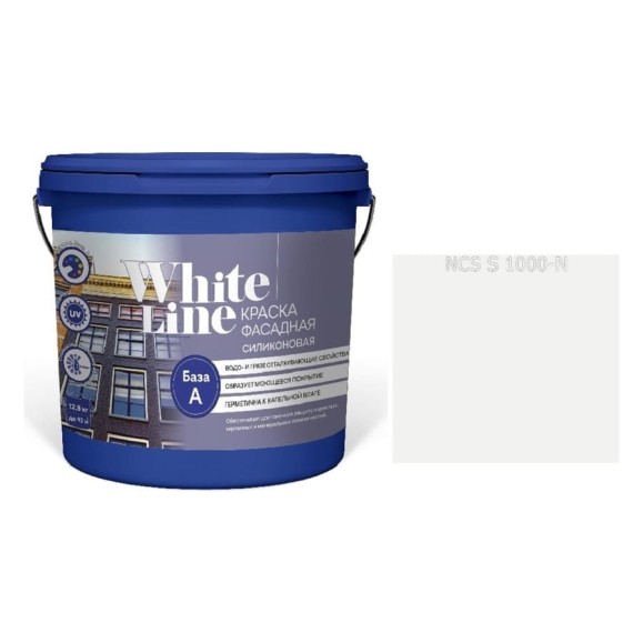 Краска White Line WL ВД фасадная силиконовая S 1000 N (вед 2,7 л/4,2 кг) 4690417117086 Краска White Line WL ВД фасадная силиконовая S 1000 N (вед 2,7 л/4,2 кг) 4690417117086