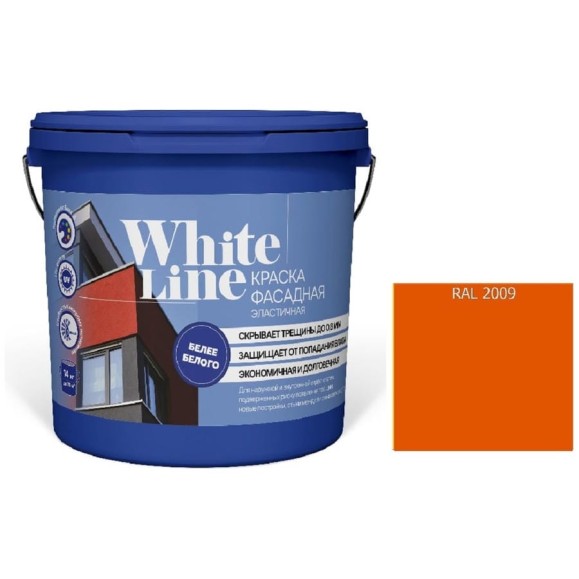 Краска White Line WL ВД эластичная RAL 2009 (вед16л/20.5 КГ) 4690417115266 Краска White Line WL ВД эластичная RAL 2009 (вед16л/20.5 КГ) 4690417115266