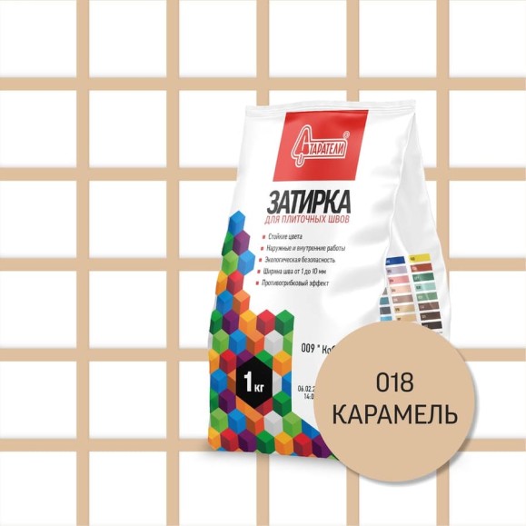 Затирочная смесь для плиточных швов Старатели 1 кг, карамель 018 3277/3504 Затирочная смесь для плиточных швов Старатели 1 кг, карамель 018 3277/3504