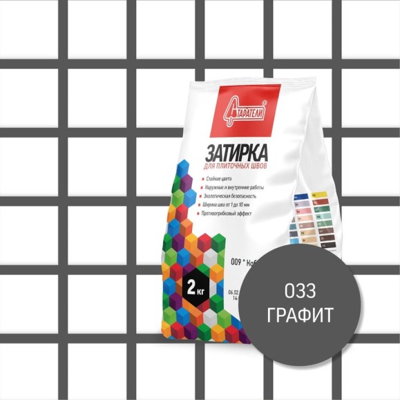 Затирочная смесь для плиточных швов Старатели 2 кг, графит 033 3277/3548