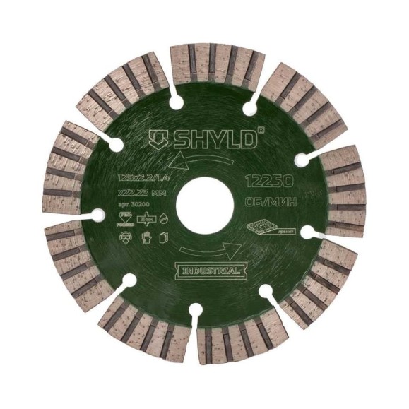 Алмазный сегментный круг SHYLD по граниту 125x22,23 мм 6692547