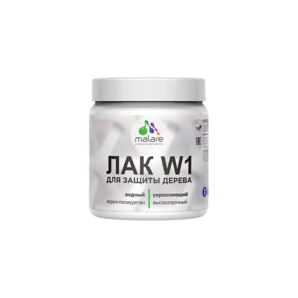 Лак MALARE колерованный укрывной для дерева W1 для деревянных и минеральных поверхностей, моющийся, без запаха, полуглянцевый RAL 9005 черный, 0.5 кг. ЛВКДЕР9005ПГ0050 Лак MALARE колерованный укрывной для дерева W1 для деревянных и минеральных поверхностей, моющийся, без запаха, полуглянцевый RAL 9005 черный, 0.5 кг. ЛВКДЕР9005ПГ0050