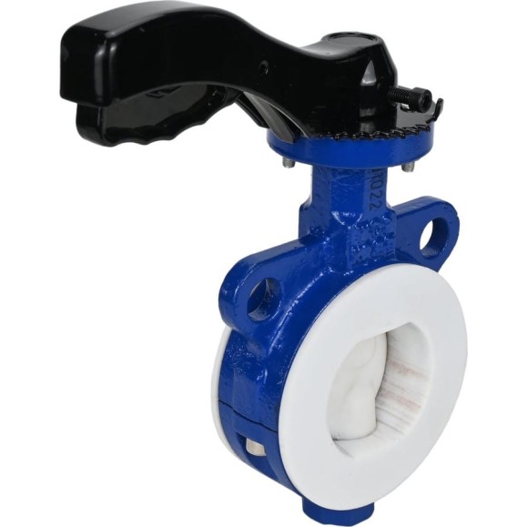 Дисковый затвор DN.ru Ду65 Ру16 футерованный WCB-WCB-PTFE-PTFE-Fb-H с рукояткой D050-59229 Дисковый затвор DN.ru Ду65 Ру16 футерованный WCB-WCB-PTFE-PTFE-Fb-H с рукояткой D050-59229