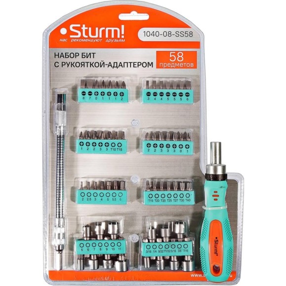 Набор бит отверточных Sturm 1040-08-SS58 Набор бит отверточных Sturm 1040-08-SS58
