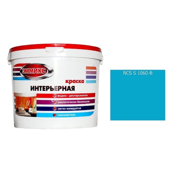 Краска интерьерная Эммикс ВД, моющаяся, S 1060 B, ведро 16 л, 25,8 кг 4690417126071 Краска интерьерная Эммикс ВД, моющаяся, S 1060 B, ведро 16 л, 25,8 кг 4690417126071