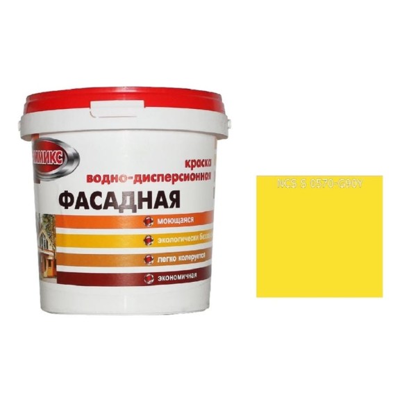 Краска ВД для наружных работ Эммикс моющаяся S 0570 G 90 Y ведро 4,5 л 4690417120703 Краска ВД для наружных работ Эммикс моющаяся S 0570 G 90 Y ведро 4,5 л 4690417120703