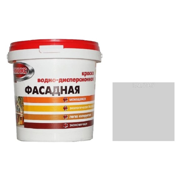Краска ВД для наружных работ Эммикс моющаяся, RAL 7047 (ведро 9 л/14,4 кг) 4690417131846 Краска ВД для наружных работ Эммикс моющаяся, RAL 7047 (ведро 9 л/14,4 кг) 4690417131846