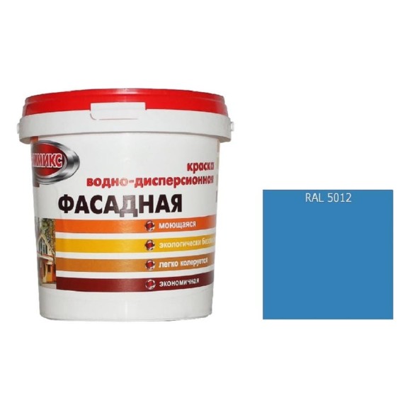 Краска ВД для наружных работ Эммикс моющаяся, RAL 5012 (ведро 9 л/12,6 кг) 4690417131549 Краска ВД для наружных работ Эммикс моющаяся, RAL 5012 (ведро 9 л/12,6 кг) 4690417131549
