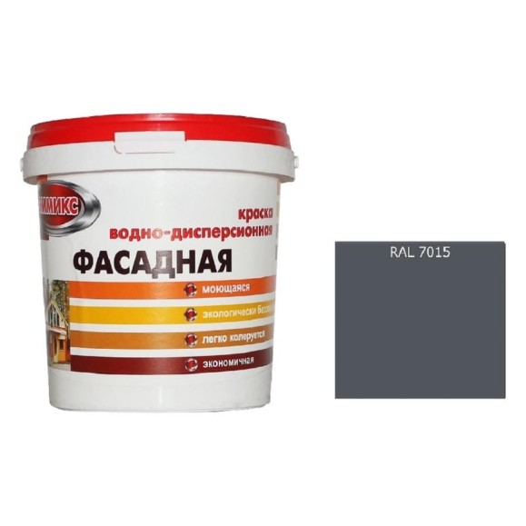Краска ВД для нар/работ моющаяся Эммикс RAL 7015 (вед 2,7 л/ 3,8 кг) 4690417121946 Краска ВД для нар/работ моющаяся Эммикс RAL 7015 (вед 2,7 л/ 3,8 кг) 4690417121946