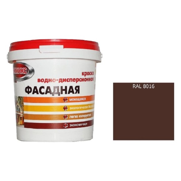 Краска ВД для нар/работ моющаяся Эммикс RAL 8016 (вед 2,7 л/3,8 кг) 4690417122042 Краска ВД для нар/работ моющаяся Эммикс RAL 8016 (вед 2,7 л/3,8 кг) 4690417122042