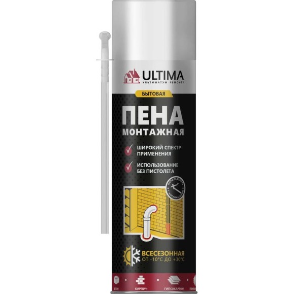Монтажная всесезонная бытовая пена ULTIMA 445 340 ml Ulmin00650 Монтажная всесезонная бытовая пена ULTIMA 445 340 ml Ulmin00650