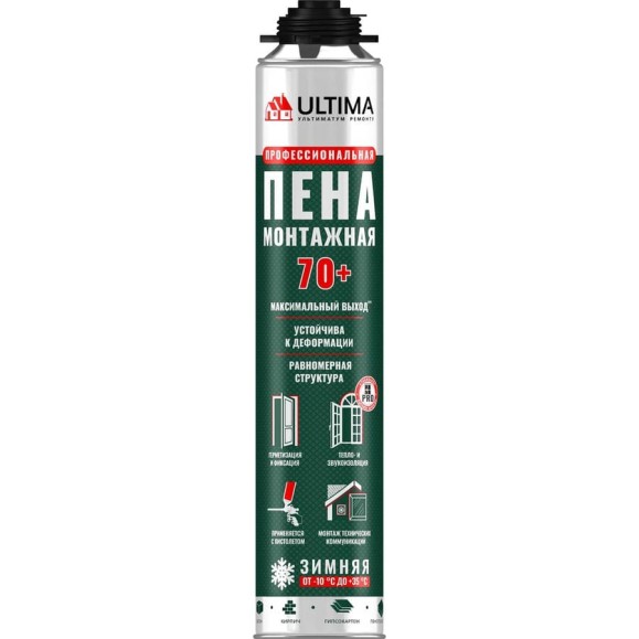 Зимняя профессиональная монтажная пена ULTIMA PRO 70+ 850 мл UPRO70W Зимняя профессиональная монтажная пена ULTIMA PRO 70+ 850 мл UPRO70W