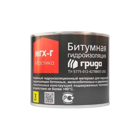 Битумная мастика ГРИДА МГХ-Г. 2 КГ, 1/210 206172 НФ-00000241
