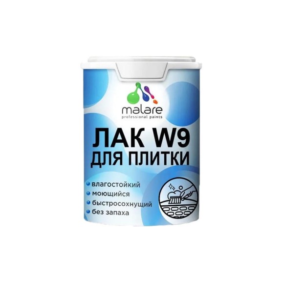 Лак MALARE колерованный укрывной для защиты плитки и кафеля W9 акриловый влагостойкий моющийся быстросохнущий, полуглянцевый RAL 3020 красный, 1.8 кг. ЛВКПЛИТ3020ПГ0180 Лак MALARE колерованный укрывной для защиты плитки и кафеля W9 акриловый влагостойкий моющийся быстросохнущий, полуглянцевый RAL 3020 красный, 1.8 кг. ЛВКПЛИТ3020ПГ0180