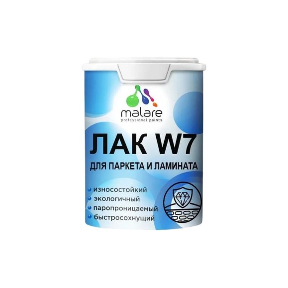 Лак MALARE колерованный тонирующий для паркета и ламината W7 износостойкий, водный, без запаха, матовый, орегон, 1.8 кг. ЛВКПРКТОРЕМ0180 Лак MALARE колерованный тонирующий для паркета и ламината W7 износостойкий, водный, без запаха, матовый, орегон, 1.8 кг. ЛВКПРКТОРЕМ0180