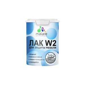 Лак MALARE колерованный тонирующий для мебели W2 для дерева и минеральных поверхностей, акриловый, без запаха, полуглянцевый, орегон, 1.8 кг. ЛВКМЕБОРЕПГ0180
