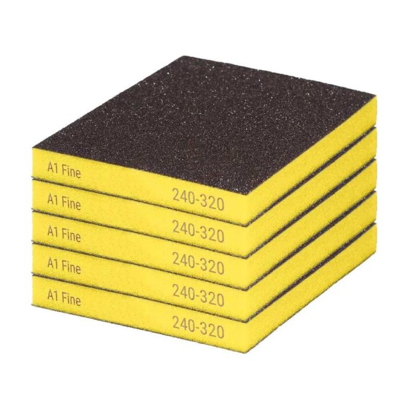 Губка двусторонняя A1 Fine yellow 5 шт 220SF240320-5 Губка двусторонняя A1 Fine yellow 5 шт 220SF240320-5