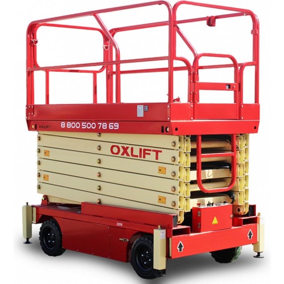 Самоходный (поводковый) подъемник ножничного типа OXLIFT QZ-050-110 с питанием от АКБ 11000 мм, 500 кг 700116