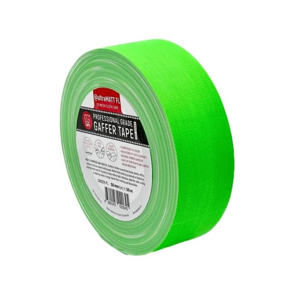 Клейкая лента DGTAPE ultraMATT - Гаффа тейп 50мм/50м - Зеленый (светится в ультрафиолете) UMF50/50/G Клейкая лента DGTAPE ultraMATT - Гаффа тейп 50мм/50м - Зеленый (светится в ультрафиолете) UMF50/50/G