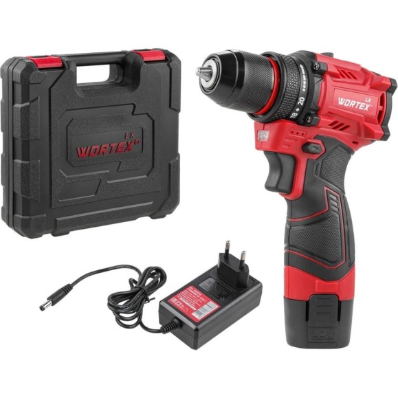 Аккумуляторная бесщеточная дрель-шуруповерт WORTEX LX BD 1215-1 Li 12В, 30 Нм, 1.5 Ач акб, патрон 10 мм, 1333698 Аккумуляторная бесщеточная дрель-шуруповерт WORTEX LX BD 1215-1 Li 12В, 30 Нм, 1.5 Ач акб, патрон 10 мм, 1333698