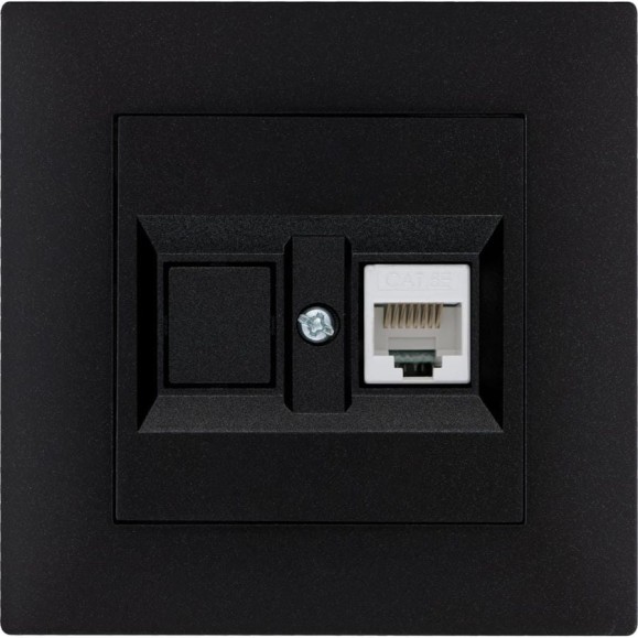 Розетка MAKEL компютерная CAT5 + гнездо СП KAREA RIZZ IP20 черн. 88054035 Розетка MAKEL компютерная CAT5 + гнездо СП KAREA RIZZ IP20 черн. 88054035