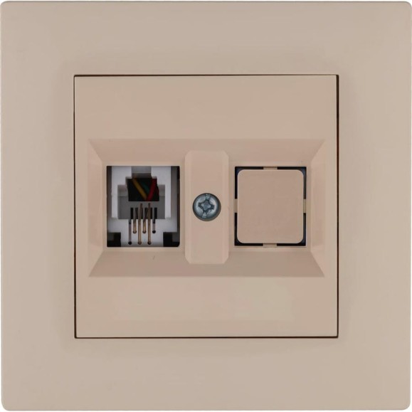 Розетка MAKEL компютерная CAT5 + гнездо СП KAREA RIZZ IP20 крем. 88010035