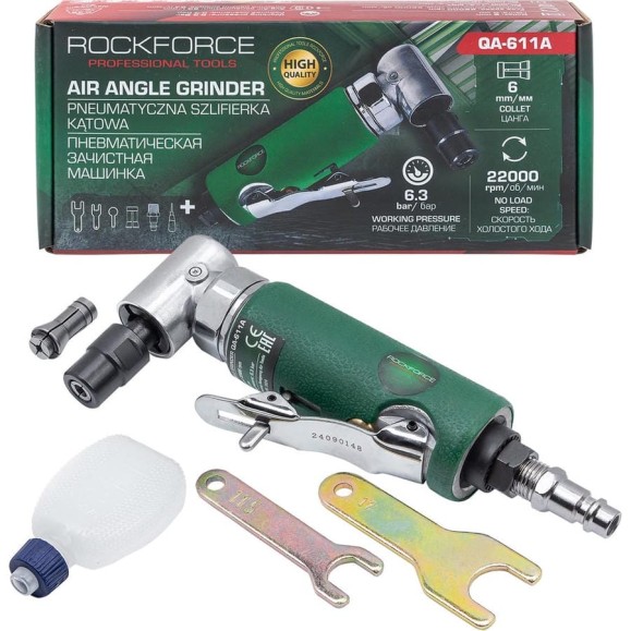 Пневмозачистная машинка Rockforce цанга 6 мм, 22000 об/мин RF-QA-611A(61578) Пневмозачистная машинка Rockforce цанга 6 мм, 22000 об/мин RF-QA-611A(61578)